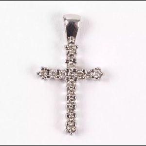 White Gold Diamond Cross Pendant